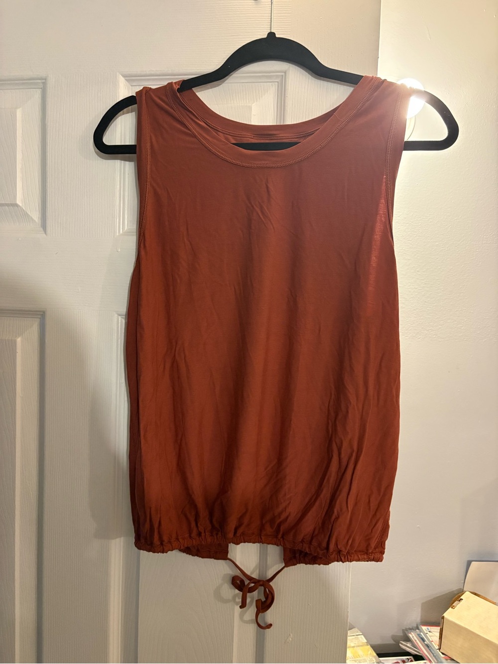 lululemon athletica Burnt Orange Drawstring-Hem Sleeveless Tank